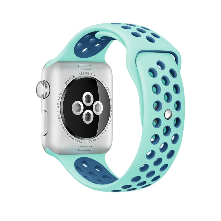 Pour Apple Watch Series 10 42mm / 9&8&7 41mm / SE 3&SE 2&6&SE&5&4 40mm / 3&2&1 38mm Bracelet Sport Classique en Silicone Tendance (Gris Blanc), WA1230A, WA1230B, WA1230BG, WA1230BH, WA1230BL, WA1230BM, WA1230BR, WA1230BY, WA1230C, WA1230D, WA1230DW    ...