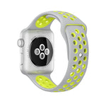 Pour Apple Watch Series 10 42mm / 9&8&7 41mm / SE 3&SE 2&6&SE&5&4 40mm / 3&2&1 38mm Bracelet Sport Classique en Silicone Tendance (Gris Blanc), WA1230A, WA1230B, WA1230BG, WA1230BH, WA1230BL, WA1230BM, WA1230BR, WA1230BY, WA1230C, WA1230D, WA1230DW    ...