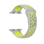 Pour Apple Watch Series 10 42mm / 9&8&7 41mm / SE 3&SE 2&6&SE&5&4 40mm / 3&2&1 38mm Bracelet Sport Classique en Silicone Tendance (Gris Blanc), WA1230A, WA1230B, WA1230BG, WA1230BH, WA1230BL, WA1230BM, WA1230BR, WA1230BY, WA1230C, WA1230D, WA1230DW    ...
