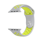 Pour Apple Watch Series 10 42mm / 9&8&7 41mm / SE 3&SE 2&6&SE&5&4 40mm / 3&2&1 38mm Bracelet Sport Classique en Silicone Tendance (Gris Blanc), WA1230A, WA1230B, WA1230BG, WA1230BH, WA1230BL, WA1230BM, WA1230BR, WA1230BY, WA1230C, WA1230D, WA1230DW    ...