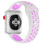 Pour Apple Watch Series 10 42mm / 9&8&7 41mm / SE 3&SE 2&6&SE&5&4 40mm / 3&2&1 38mm Bracelet Sport Classique en Silicone Tendance (Gris Blanc), WA1230A, WA1230B, WA1230BG, WA1230BH, WA1230BL, WA1230BM, WA1230BR, WA1230BY, WA1230C, WA1230D, WA1230DW    ...