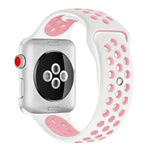 Pour Apple Watch Series 10 42mm / 9&8&7 41mm / SE 3&SE 2&6&SE&5&4 40mm / 3&2&1 38mm Bracelet Sport Classique en Silicone Tendance (Gris Blanc), WA1230A, WA1230B, WA1230BG, WA1230BH, WA1230BL, WA1230BM, WA1230BR, WA1230BY, WA1230C, WA1230D, WA1230DW    ...