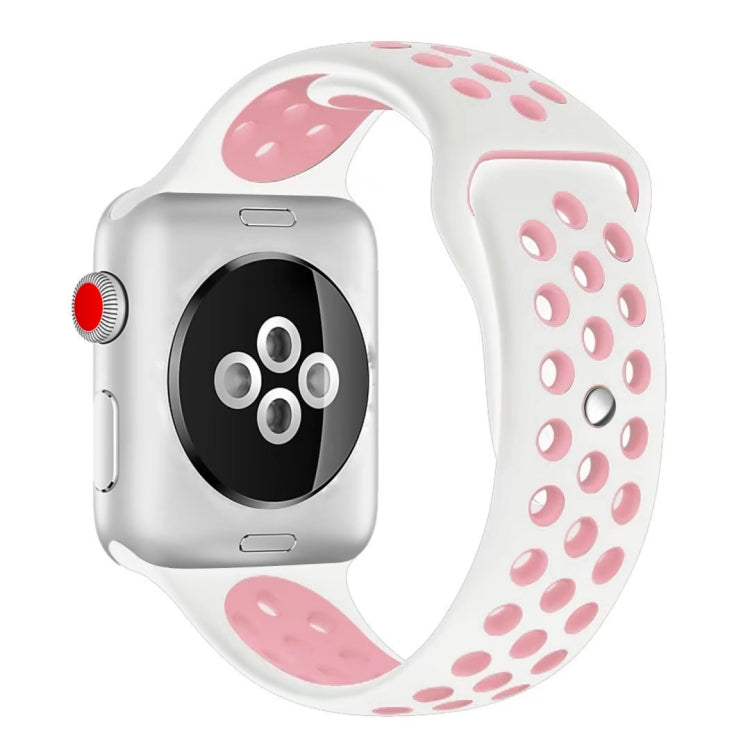 Pour Apple Watch Series 10 42mm / 9&8&7 41mm / SE 3&SE 2&6&SE&5&4 40mm / 3&2&1 38mm Bracelet Sport Classique en Silicone Tendance (Gris Blanc), WA1230A, WA1230B, WA1230BG, WA1230BH, WA1230BL, WA1230BM, WA1230BR, WA1230BY, WA1230C, WA1230D, WA1230DW    ...