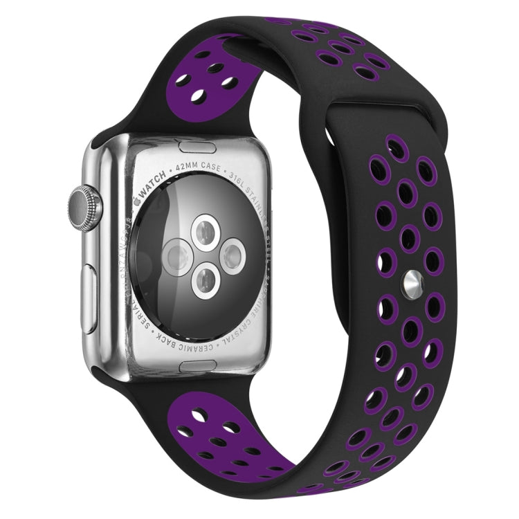 Pour Apple Watch Series 10 42mm / 9&8&7 41mm / SE 3&SE 2&6&SE&5&4 40mm / 3&2&1 38mm Bracelet Sport Classique en Silicone Tendance (Gris Blanc), WA1230A, WA1230B, WA1230BG, WA1230BH, WA1230BL, WA1230BM, WA1230BR, WA1230BY, WA1230C, WA1230D, WA1230DW    ...