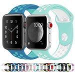 Pour Apple Watch Series 10 42mm / 9&8&7 41mm / SE 3&SE 2&6&SE&5&4 40mm / 3&2&1 38mm Bracelet Sport Classique en Silicone Tendance (Gris Blanc), WA1230A, WA1230B, WA1230BG, WA1230BH, WA1230BL, WA1230BM, WA1230BR, WA1230BY, WA1230C, WA1230D, WA1230DW    ...