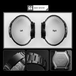 SKMEI 1370 Montre-bracelet numérique multifonctionnelle étanche en acier inoxydable noctiluque pour homme sport extérieur, SKMEI 1370