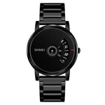 SKMEI 1260 Montre-bracelet quartz créative à la mode, étanche 30m, avec bracelet en acier inoxydable