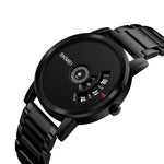 SKMEI 1260 Montre-bracelet quartz créative à la mode, étanche 30m, avec bracelet en acier inoxydable