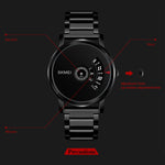 SKMEI 1260 Montre-bracelet quartz créative à la mode, étanche 30m, avec bracelet en acier inoxydable