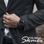 SKMEI 1260 Montre-bracelet quartz créative à la mode, étanche 30m, avec bracelet en acier inoxydable