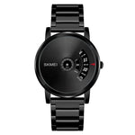SKMEI 1260 Montre-bracelet quartz créative à la mode, étanche 30m, avec bracelet en acier inoxydable