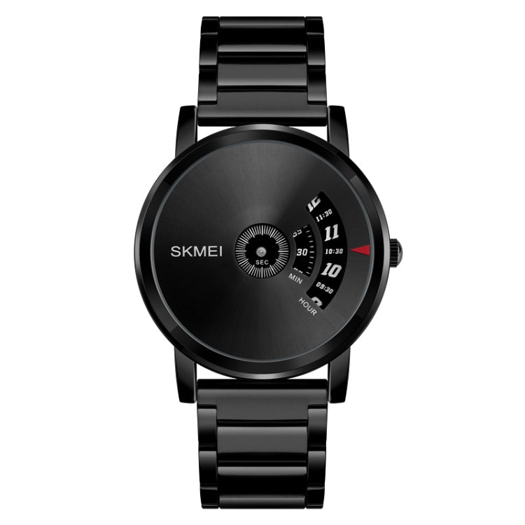 SKMEI 1260 Montre-bracelet quartz créative à la mode, étanche 30m, avec bracelet en acier inoxydable