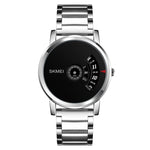SKMEI 1260 Montre-bracelet quartz créative à la mode, étanche 30m, avec bracelet en acier inoxydable