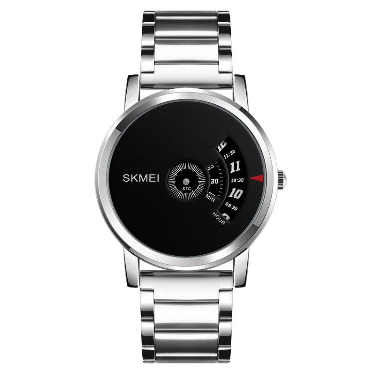 SKMEI 1260 Montre-bracelet quartz créative à la mode, étanche 30m, avec bracelet en acier inoxydable