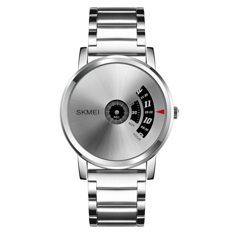 SKMEI 1260 Montre-bracelet quartz créative à la mode, étanche 30m, avec bracelet en acier inoxydable