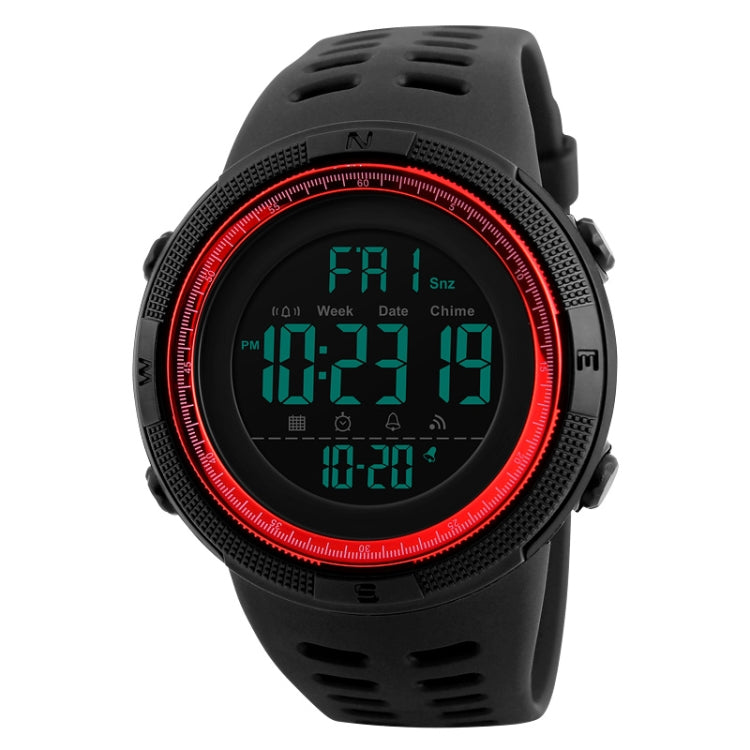 SKMEI 1251 Montre sportive numérique étanche 50m pour homme à la mode avec bracelet PU