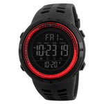 SKMEI 1251 Montre sportive numérique étanche 50m pour homme à la mode avec bracelet PU