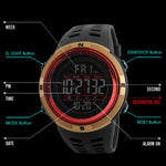SKMEI 1251 Montre sportive numérique étanche 50m pour homme à la mode avec bracelet PU