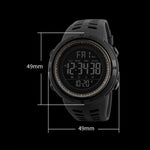 SKMEI 1251 Montre sportive numérique étanche 50m pour homme à la mode avec bracelet PU