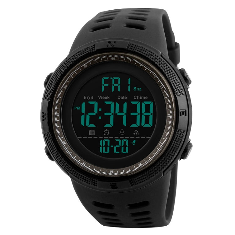 SKMEI 1251 Montre sportive numérique étanche 50m pour homme à la mode avec bracelet PU