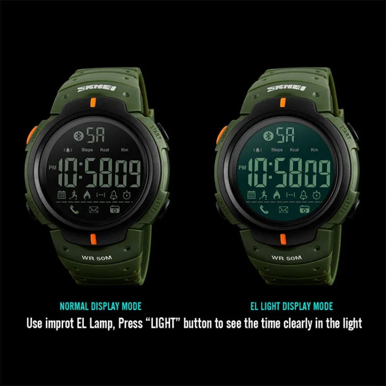 SKMEI 1301 Montre intelligente sportive Bluetooth multifonction étanche 50m, compatible avec Android & iOS