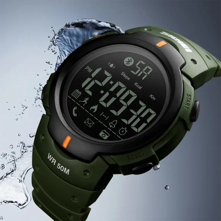 SKMEI 1301 Montre intelligente sportive Bluetooth multifonction étanche 50m, compatible avec Android & iOS