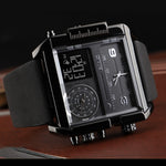 Montre numérique multifonctionnelle pour homme SKMEI 1391, étanche 30m, montre-bracelet à cadran carré avec bracelet en cuir