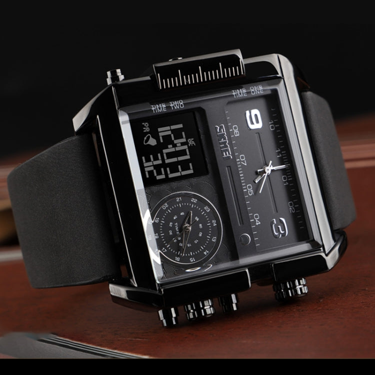 Montre numérique multifonctionnelle pour homme SKMEI 1391, étanche 30m, montre-bracelet à cadran carré avec bracelet en cuir