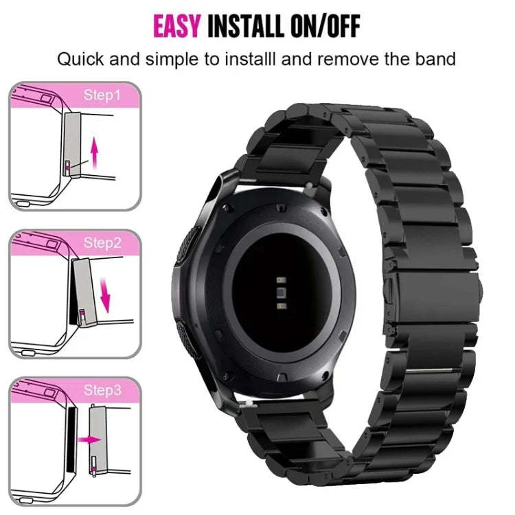 Bracelet de montre en acier inoxydable pour Samsung Gear S3 22 mm