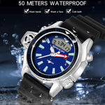 Montre numérique étanche 50m multifonctionnelle SANDA 3008 pour hommes, sports de plein air, noctiluque