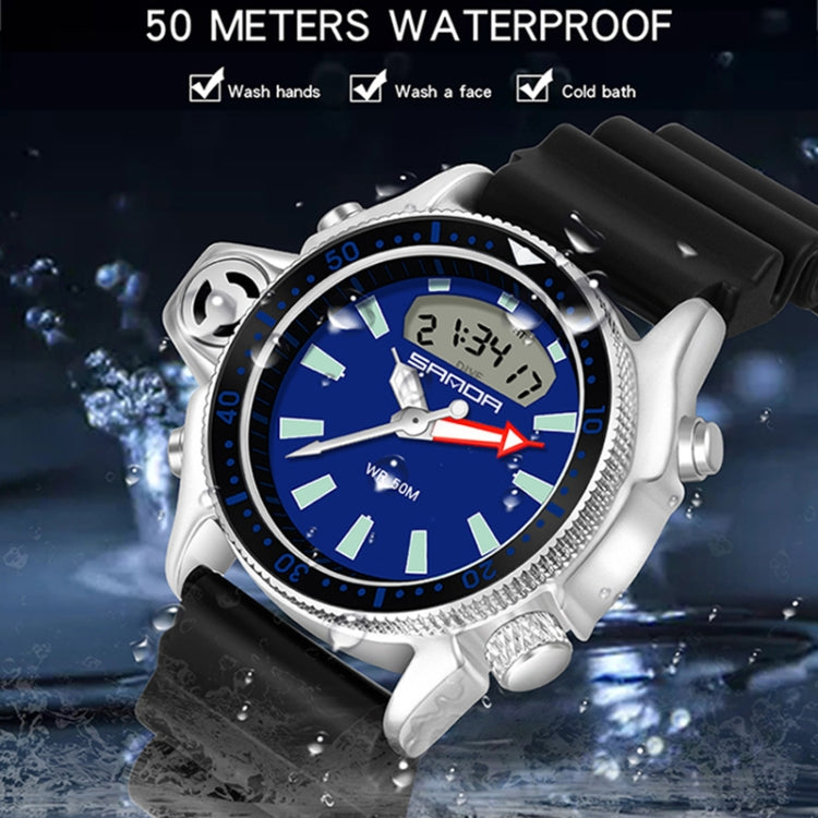 Montre numérique étanche 50m multifonctionnelle SANDA 3008 pour hommes, sports de plein air, noctiluque