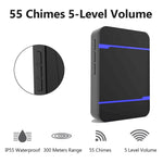 Récepteur de sonnette WiFi sans fil N15K-1T1-B 110 dB étanche IP55 à faible consommation d'énergie avec veilleuse, 53 options musicales, distance de réception : 300 m, N15K-1T1-B Blanc, N15K-1T1-B Noir