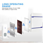 Récepteur de sonnette WiFi sans fil N15K-1T1-B 110 dB étanche IP55 à faible consommation d'énergie avec veilleuse, 53 options musicales, distance de réception : 300 m, N15K-1T1-B Blanc, N15K-1T1-B Noir