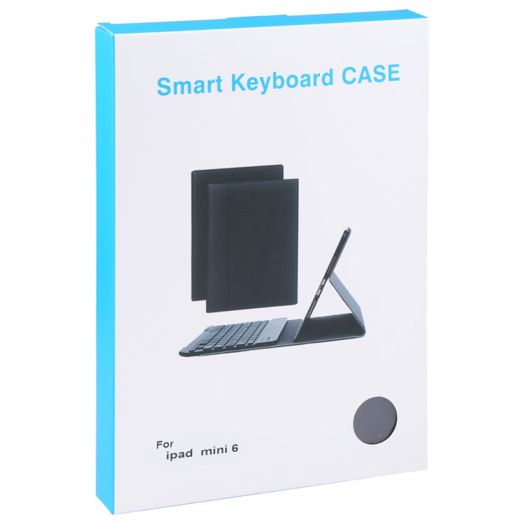A06 Étui pour tablette en cuir avec clavier Bluetooth ultra-fin en TPU texture peau d'agneau et support, détachable, pour iPad mini 6 / mini 7, A06
