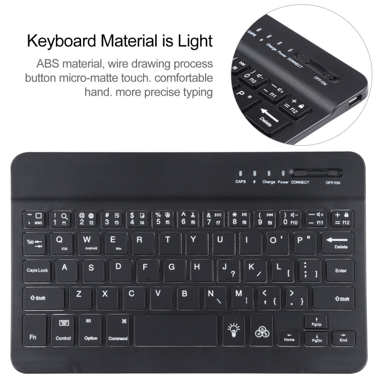 A06 Étui pour tablette en cuir avec clavier Bluetooth ultra-fin en TPU texture peau d'agneau et support, détachable, pour iPad mini 6 / mini 7, A06
