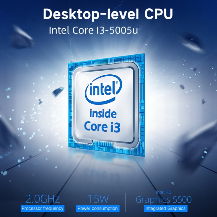 Windows 10 Home Intel Core i3-5005U 2.0GHz, prise en charge WiFi & Bluetooth & carte TF & HDMI, X15 8GB+256GB