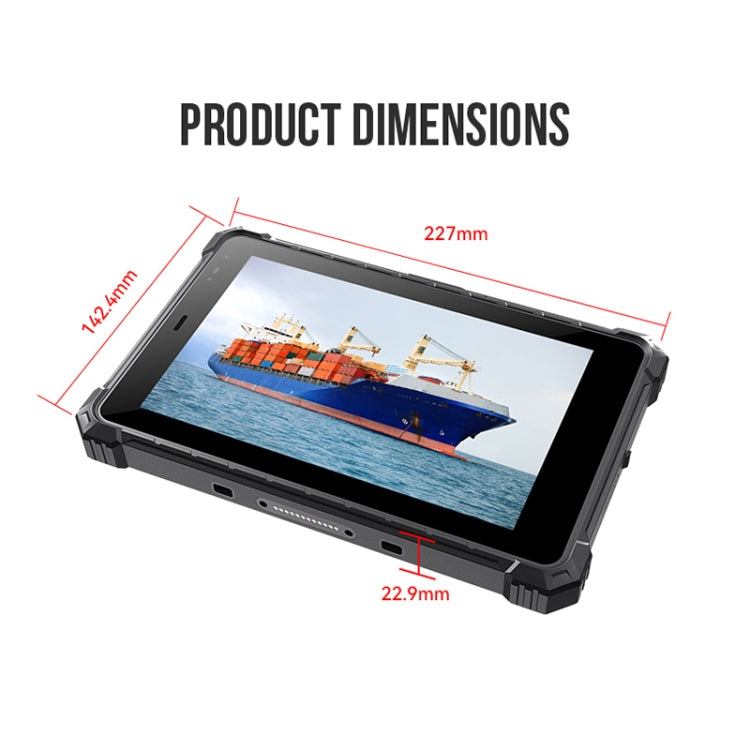 Étanchéité IP68 antichoc et antipoussière, Android 10.0 MT6771 Octa Core, prend en charge GPS/WiFi/BT/NFC, prise britannique, 8 pouces 4 Go+64 Go