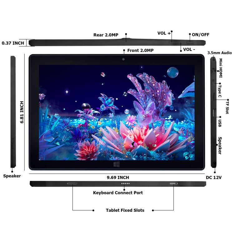 Windows 10, Intel Celeron J3455 Quad Core, supporte carte TF & HDMI & Bluetooth & double WiFi, avec clavier, N4000 4 cœurs 8 Go+128 Go avec clavier