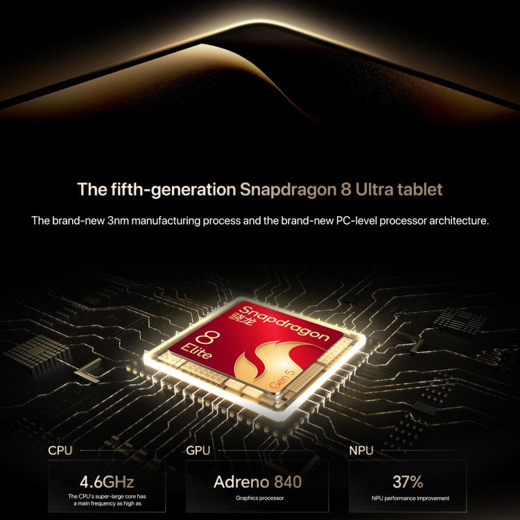 Honor MagicPad3 Pro Tablette WiFi 13,3 pouces, 16GB+512GB MagicOS 10.0 Qualcomm Snapdragon 8 Lite Gen5 Octa Core, 16GB+512GB