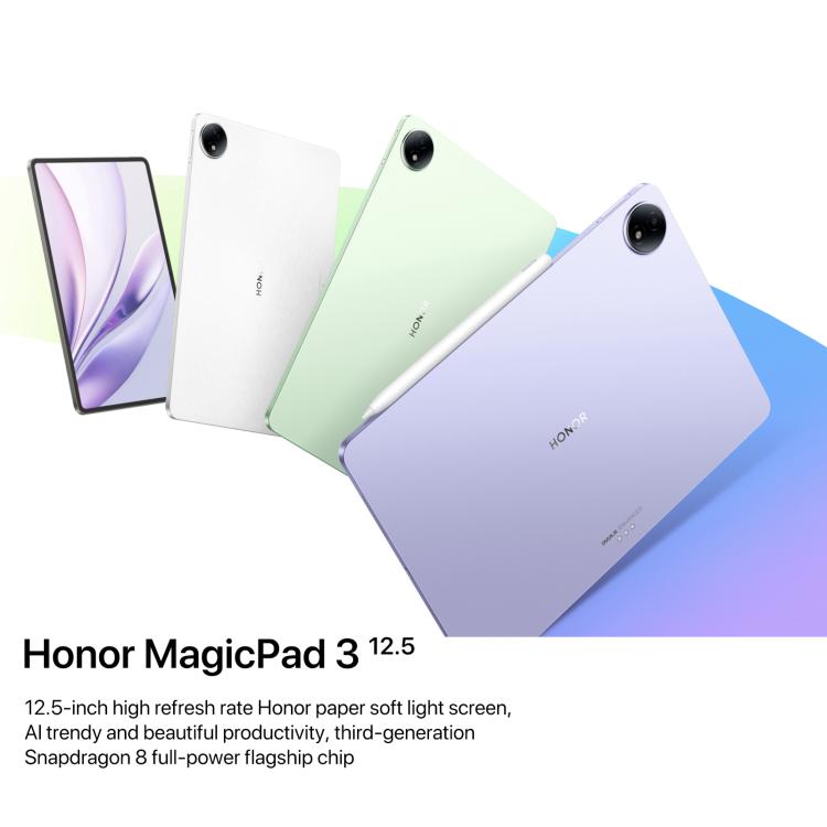 Honor MagicPad3 Tablette WiFi 12,5 pouces, 8GB+256GB MagicOS 9.0.1 Qualcomm Snapdragon 8 Gen3 Octa Core, 8GB+256GB