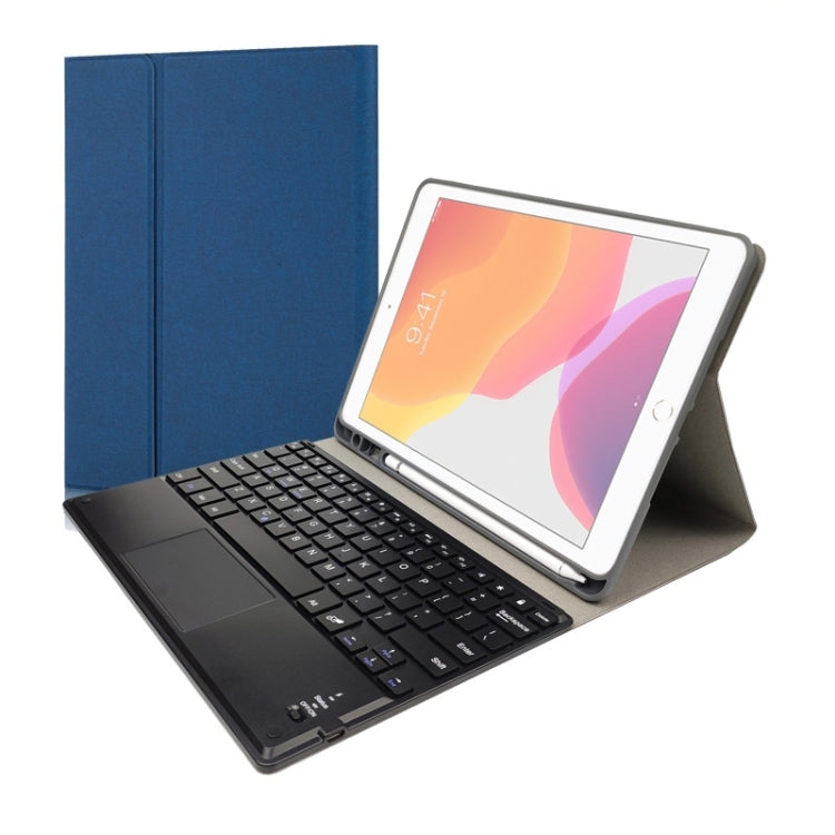 RK109C Clavier Bluetooth magnétique détachable en plastique avec pavé tactile + Étui pour tablette en TPU à motif de soie pour iPad Air 2020, avec fente pour stylo et support, RK109C