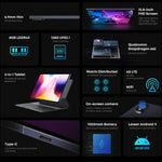 Sans clavier, Android 11, Qualcomm Snapdragon 662 Octa Core jusqu'à 2,0 GHz, support double SIM et Bluetooth et WiFi et carte TF (noir + bleu), HiPad Pro 8 Go + 128 Go