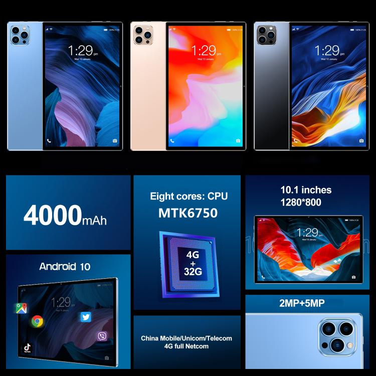Android 10.0 MTK6750 Octa Core 1.8GHz, double SIM, support GPS, OTG, WiFi, BT, 4GB+64GB, MTK6750 4GB+64GB