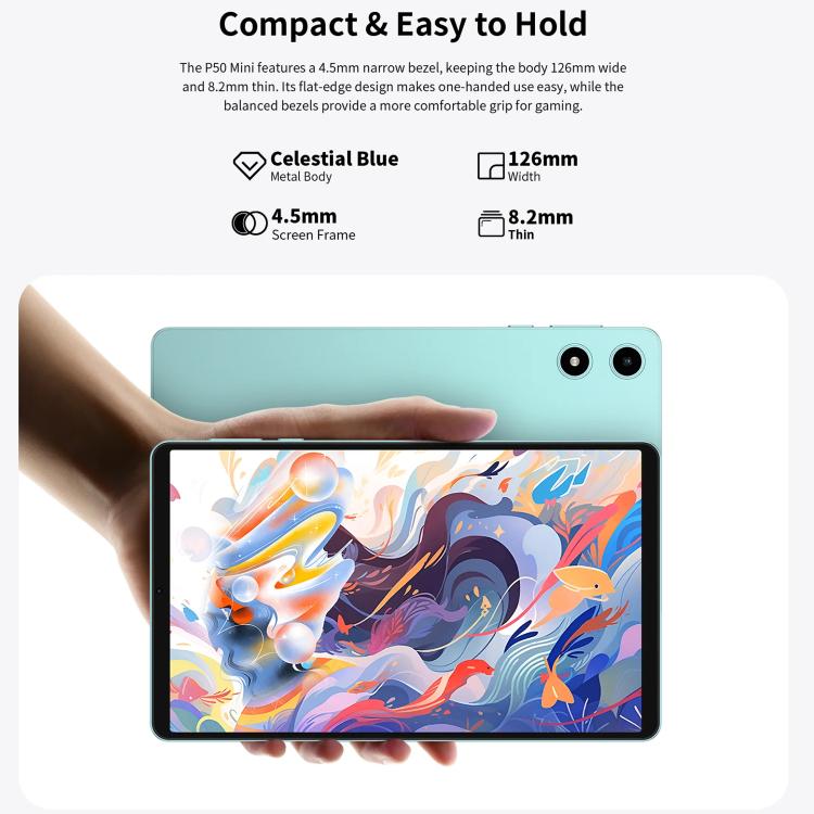 Tablette PC Teclast P50 Mini WiFi, 4GB+128GB, 8,7 pouces Android 15 Unisoc T606 Octa Core, P50 Mini
