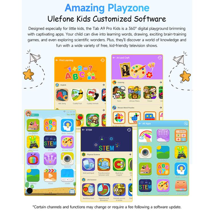 Tablette PC pour enfants Ulefone Tab A10 Pro, 6 Go+128 Go, 8,68 pouces Android 15 MediaTek Helio G91 Octa Core Réseau 4G, prise EU