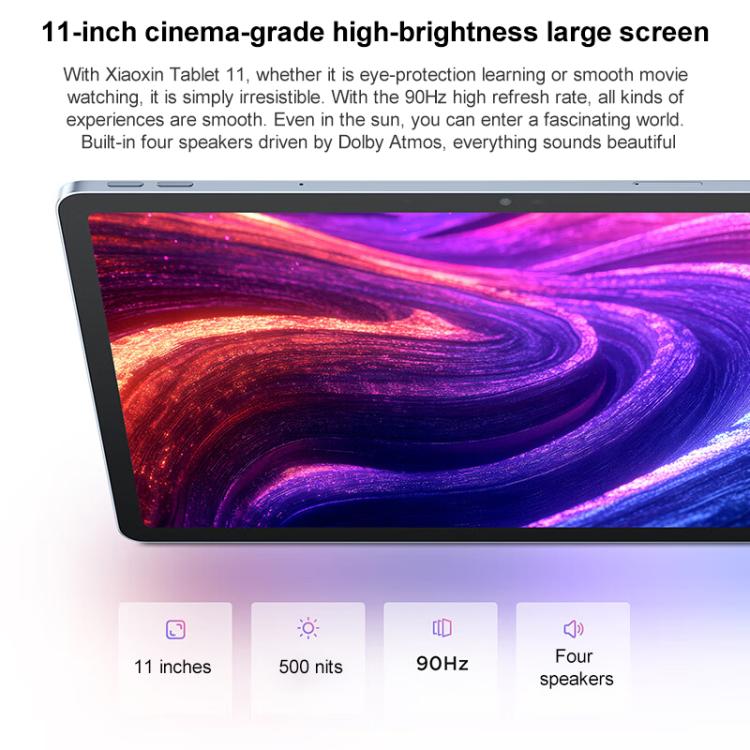 Tablette Lenovo Xiaoxin Pad 11 pouces WiFi, 8 Go+128 Go, Android 15, MediaTek Dimensity 6300 Octa Core, Prise US, 8 Go+128 Go, 8 Go+128 Go WiFi