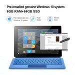 Système Windows 10, Intel Gemini Lake N4120 Quad Core jusqu'à 2,6 GHz, avec clavier et stylet, compatible Wi-Fi double bande et Bluetooth et carte TF et HDMI, prise US, W10 avec clavier et stylet