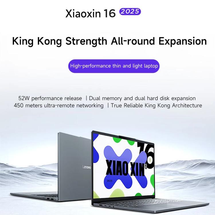 Ordinateur portable Lenovo XiaoXin 16 2025, 16 pouces, 24GB+512GB, Windows 11, Intel Core i5-13420H 8 cœurs, prise US, XiaoXin 16 2025