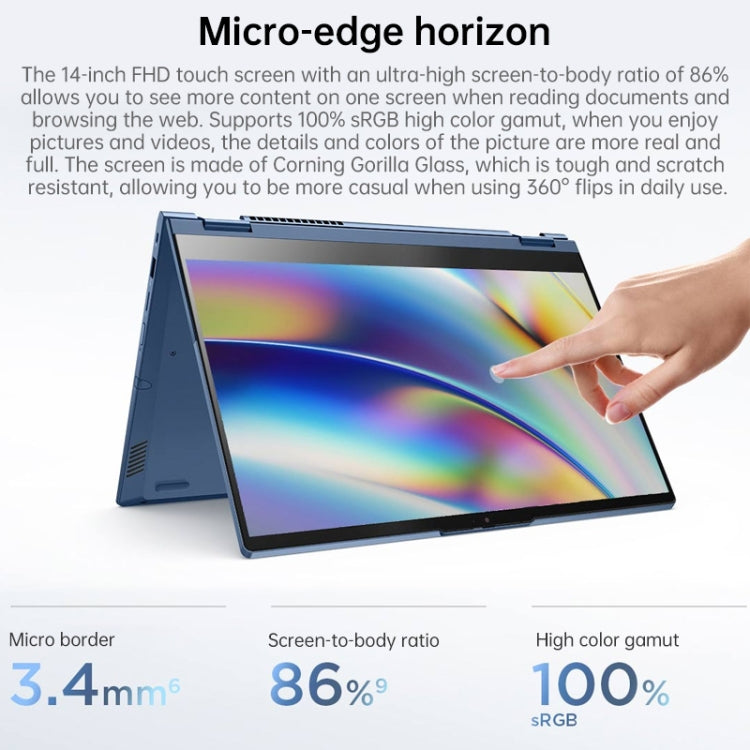 Windows 10 Professionnel, Intel Core i5-1135G7 Quad Core jusqu’à 4,2 GHz, support WiFi 6, Bluetooth et HDMI, prise US (bleu), Yoga 1JCD Core i5