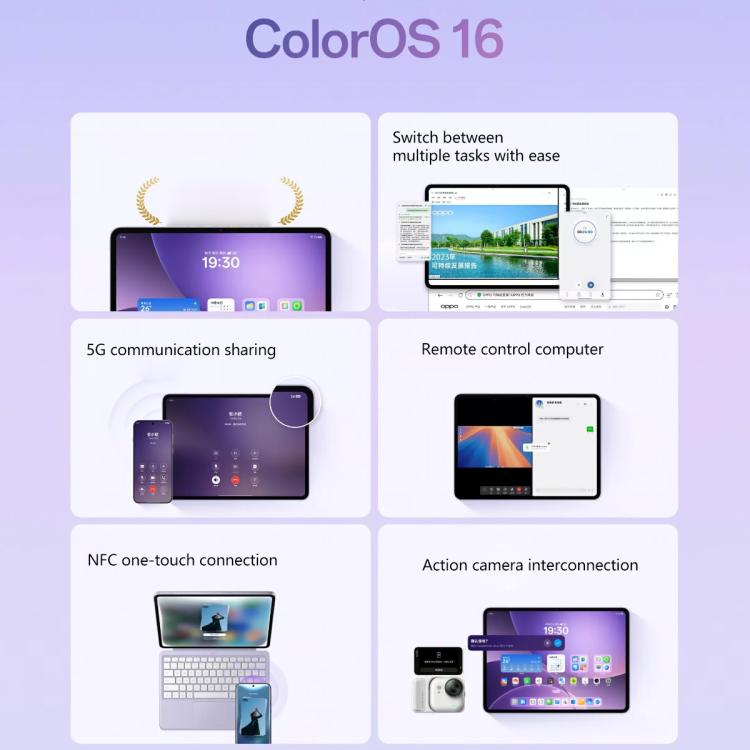 Tablette PC OPPO Pad 5 12,1 pouces, 8 Go+128 Go, ColorOS 16.0 MediaTek Dimensity 8350 Octa Core, 8 Go+128 Go